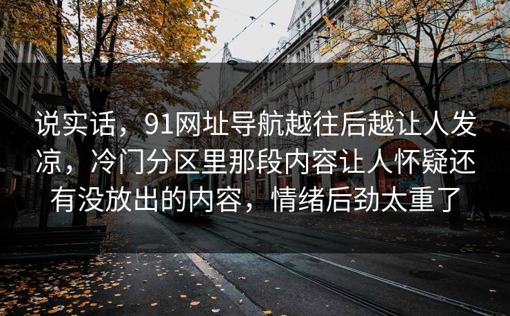 说实话，91网址导航越往后越让人发凉，冷门分区里那段内容让人怀疑还有没放出的内容，情绪后劲太重了